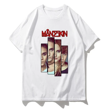 Maneskin T Shirt 2021 Nové Letné Módy Ženy Bežné Hip Hop T-Shirt Hot Žena Harajuku Kawaii Topy Tee Tričko Retro Tshirts
