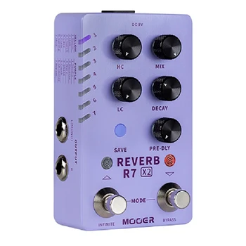 MOOER R7 REVERB X2 Reverb Efekt Procesor Obsahuje 14 Reverb Znie Na Podporu Predvoľba Spínania Účinky Gitarové Príslušenstvo