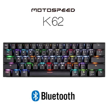 MOTOSPEED K62 Hry Mechanické Klávesnice S technológiou Bluetooth Kábel Duálny Režim S RGB Podsvietenie - Black