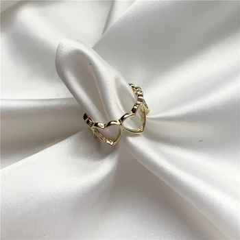 Módne Jednoduché Duté Von v tvare Srdca Otvorenie Krúžku Tvorivé Elegantné dámske Svadobné Party Šperky Romantický valentínsky Darček
