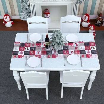 Navidad 2021 Nový Vianoce Vianočný Stôl Runner Vianočná Výzdoba pre Domáce Vianočné Ozdoby Vianočné Darčeky na Nový Rok 2022 Kuchyňa