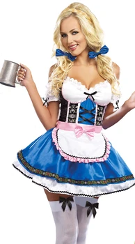 Nemecký Bavorský Oktoberfest Ženy Dirndl Kostým Heidi Wench Pivo Dievča Oblečenie, Bar Slúžka Fantasian Strany Maškarný