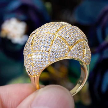 Nevesta Hovoriť Luxusný Veľký Svadobný Prsteň Kubický Zirkón Svadobné Zapojenie Šperky Pre Ženy Strany Vysoko Kvalitné Svadobné Prstene