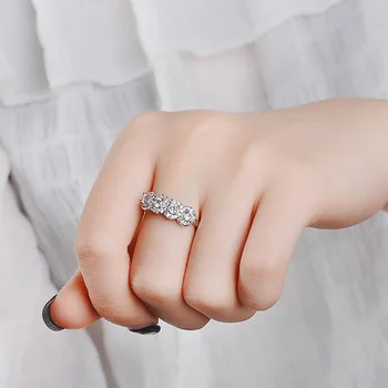 Nové Trendy Crystal Prsteň Zásnubný Pazúry Dizajn, Strieborné Prstene Pre Ženy AAAAA Biely Zirkón snubný Prsteň Žena Accesorios Mujer