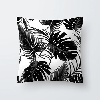 NOVÝ Krásny obraz Listy Tropickej rastliny Polyester Vankúš Dekoratívne Béžová Bielizeň, obliečky na Vankúš 45X45