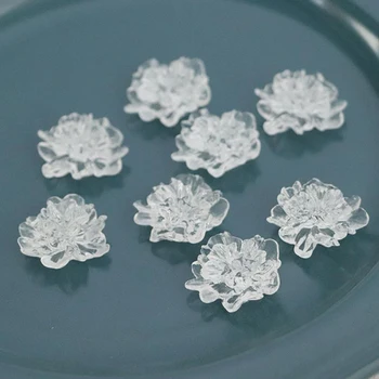 Panalisacraft 10pcs transparentné kvet tvar akryl crystal Kamene pre DIY Scrapbooking Karty, Takže Zdobením