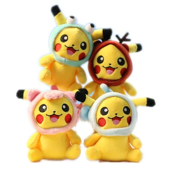 Pokémon Pikachu Prívesok Mini Plyšové Hračky plyšová Cosplay Pikachu Keychain 10 CM Anime Bábiky Narodeniny, Vianoce, Darčeky pre Deti, Dievčatá