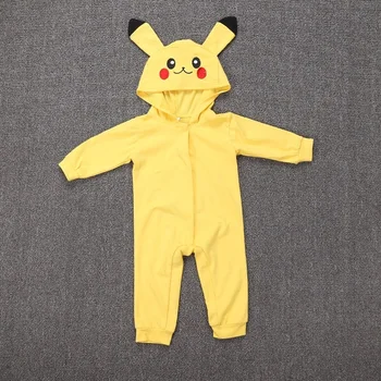 Pokémon Pikachu Zimné Dlhé rukávy Vyhovovali Dieťa Remienky Oblečenie 6 11 24 Moon Deti Batoľatá Kostým Onesie Deti Pyjamsa Novorodenca