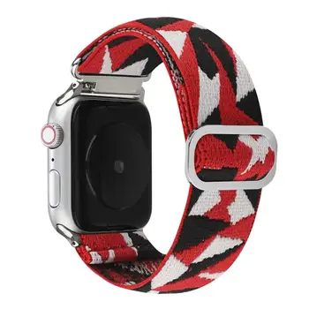 Pre Apple Hodinky 6 5 4 3 2 SE Nové Retro Watchband Elastické Nylon Popruh S Kovovými Oválne, Pracka Pre iWatch 44 40 42 38 mm Myl-4bd