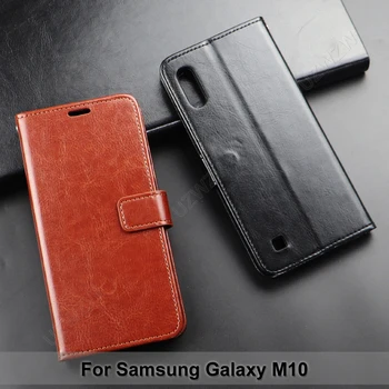 Pre Samsung Galaxy M10 Flip Wallet PU Kožené puzdro