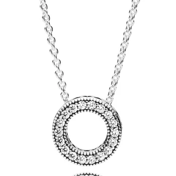 Pôvodné Radiant Srdciach Navždy Collier S Krištáľovo Náhrdelník Pre 925 Sterling Silver Náhrdelník Ženy, Svadobné Diy Európe Šperky