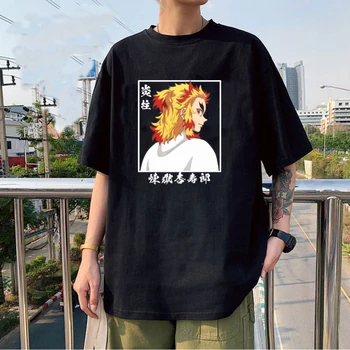Rengoku Kyoujuro Démon Vrah Unisex tričko Harajuku O-krku Horúci Anime Handričkou