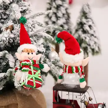 Roztomilý Christmas Elf Candy Jar Vianočné Ozdoby Sladké Skladovanie Fliaš Vianočný Stromček Prívesok Visí Darček Na Stenu Alebo Dvere