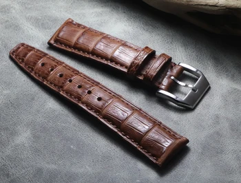 Ručné Krokodílej kože Popruhy 20 21 22 mm High-end pravej Kože Watchbands Alligator Black Hnedé pánske Univerzálne hodinky Pásu