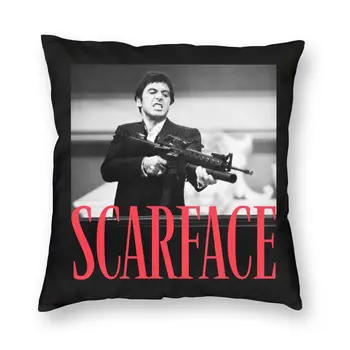 Scarface Tony Montana Veľké Zbrane Námestie Pillowcover Dekorácie Pacino Gangster Film Vankúše Hodiť Vankúš na Gauč Auto Tlač