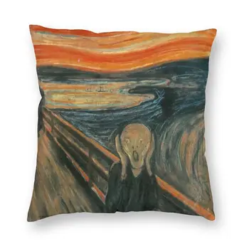 Scream Tým, Edvard Munch Vankúš 40x40 Dekorácie Tlač Slávny olejomaľba Hodiť Vankúš na Gauč autosedačky Dve Bočné