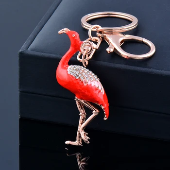 SINLEERY Trend Zvierat Pavúk Červený Vták Rose Gold Color Keychain Cubic Zirconia Krúžok Šperky 2022 Nový Príchod YS003 SSP