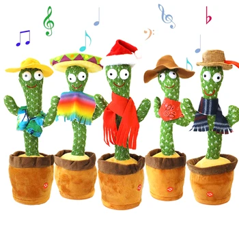 Spev Elektrické Plyšové Kaktus 120 Anglická Pieseň, Tanec Svetla Kaktus Nahrávanie Naučiť Sa Hovoriť Krútenie Plyšové Hračky Kaktus Hrniec