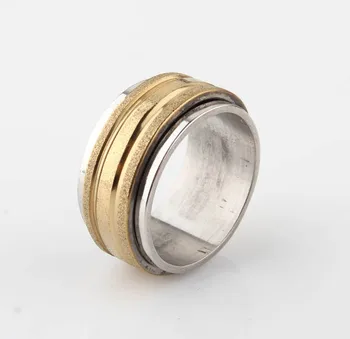 Svetlé titán 1.1 CM ocele zlato otočná peeling, šperky krúžok č vyblednutiu kolo ženy móda krúžok