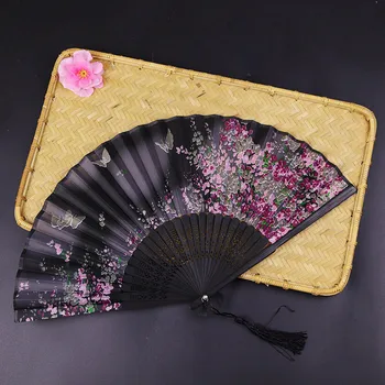 Tradičný Čínsky Štýl, Hodváb Skladacie Ventilátor Kvety Vzor Tanec Strane Fan Art Craft Domova Ozdoby Darček