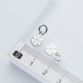 TrustDavis Reálne 925 Sterling Silver Módne Sladké Snowflake Kúzlo Prívesok, Ručne vyrábané DIY Príslušenstvo Šperky Veľkoobchod DZ130