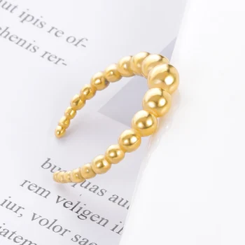 Zlatá Farba Twisted Croissanty Prstene Pre Ženy Vintage Robustný Kruhu Geometrické Krúžok Módne Šperky Bague Bijoux