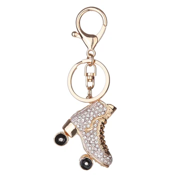Žena, Kolieskové Korčule Topánky Crystal Keychain V Kabelke Kľúče Prívesok Držiteľ Drahokamu Keychain Batoh Šperky